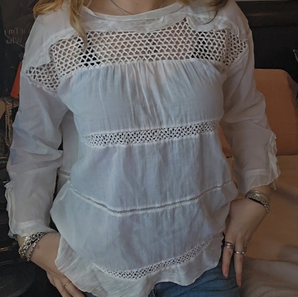 Isabel Marant Flowy Cotton Summer Top - Picture 2 of 5